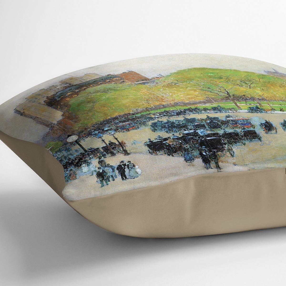 Spring morning in the heart of the city by Hassam Cushion - Canvas Art Rocks - 2