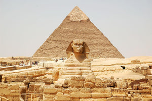 Spynx face on the Giza pyramid Wall Mural Wallpaper - Canvas Art Rocks - 1