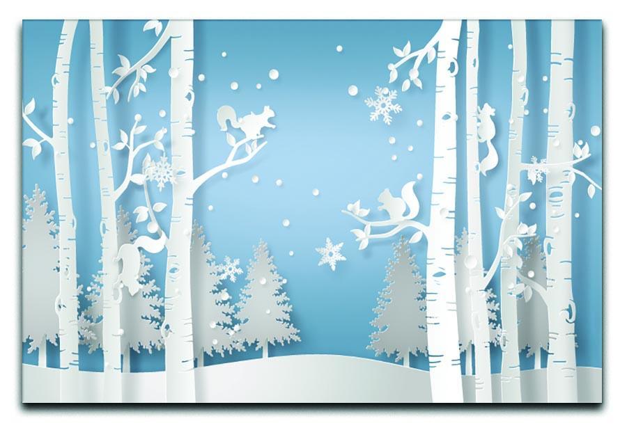 Squirrel Winter Scene Canvas Print or Poster  - Canvas Art Rocks - 1