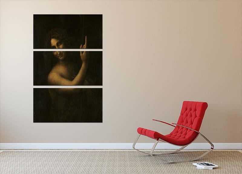 St. John the Baptist by Da Vinci 3 Split Panel Canvas Print - Canvas Art Rocks - 2