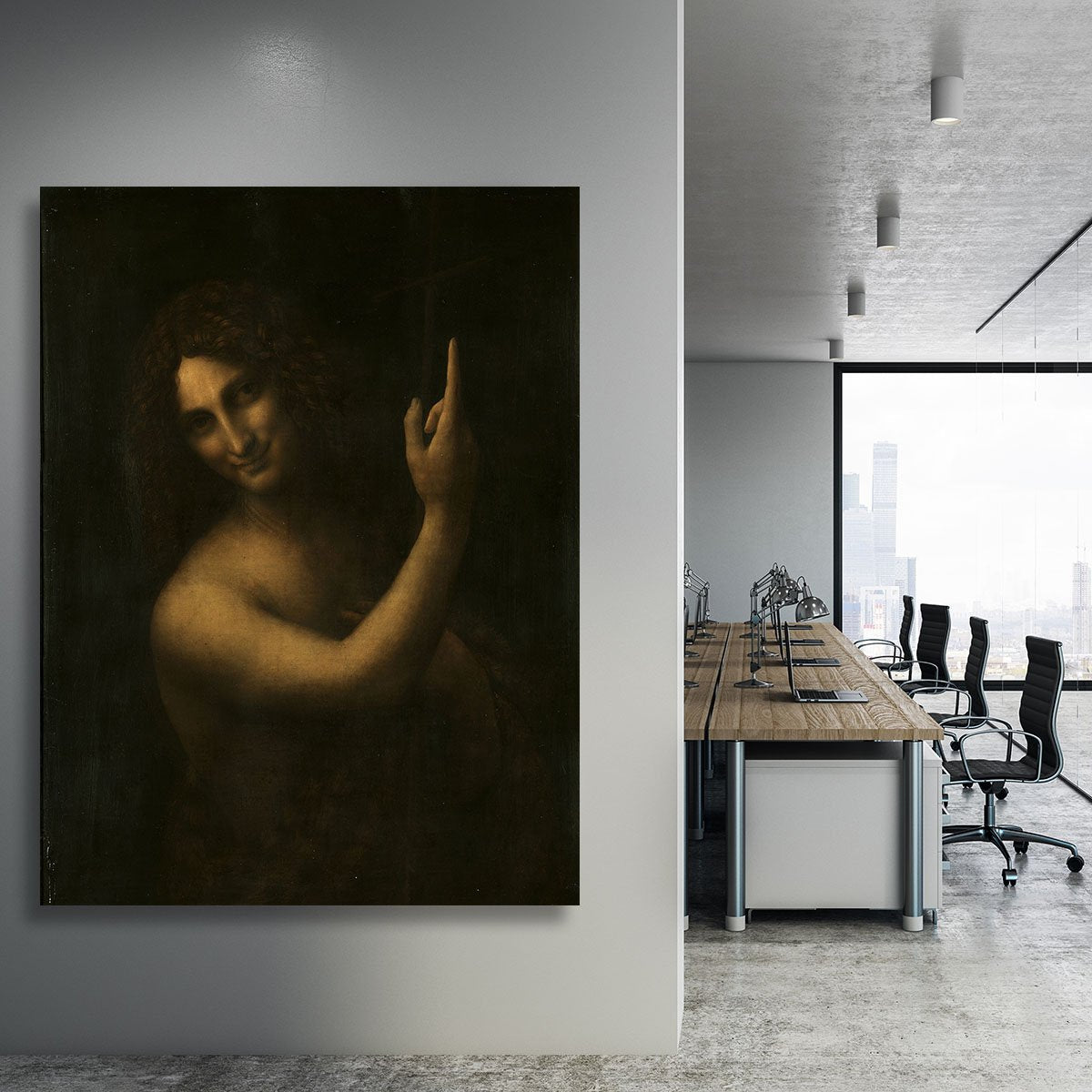 St. John the Baptist by Da Vinci Canvas Print or Poster
