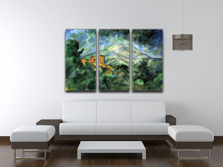 St. Victoire and Chateau Noir by Cezanne 3 Split Panel Canvas Print - Canvas Art Rocks - 3