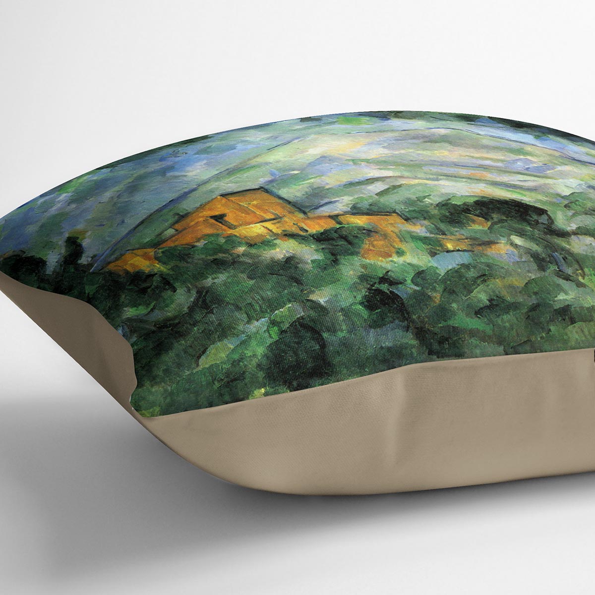 St. Victoire and Chateau Noir by Cezanne Cushion - Canvas Art Rocks - 2
