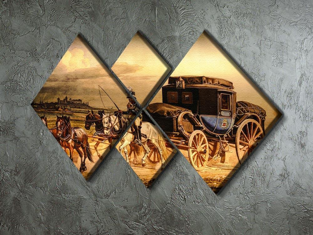 Stagechoach 4 Square Multi Panel Canvas - Canvas Art Rocks - 2