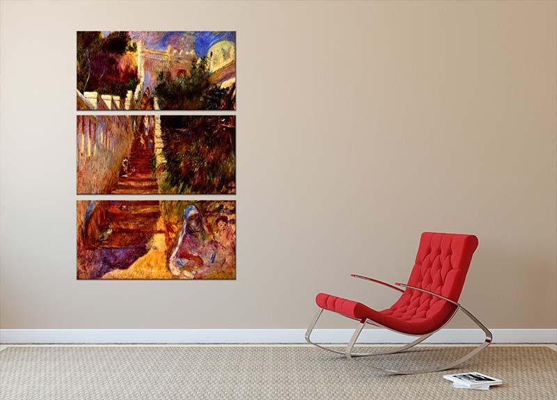 Stairs in Algier by Renoir 3 Split Panel Canvas Print - Canvas Art Rocks - 2