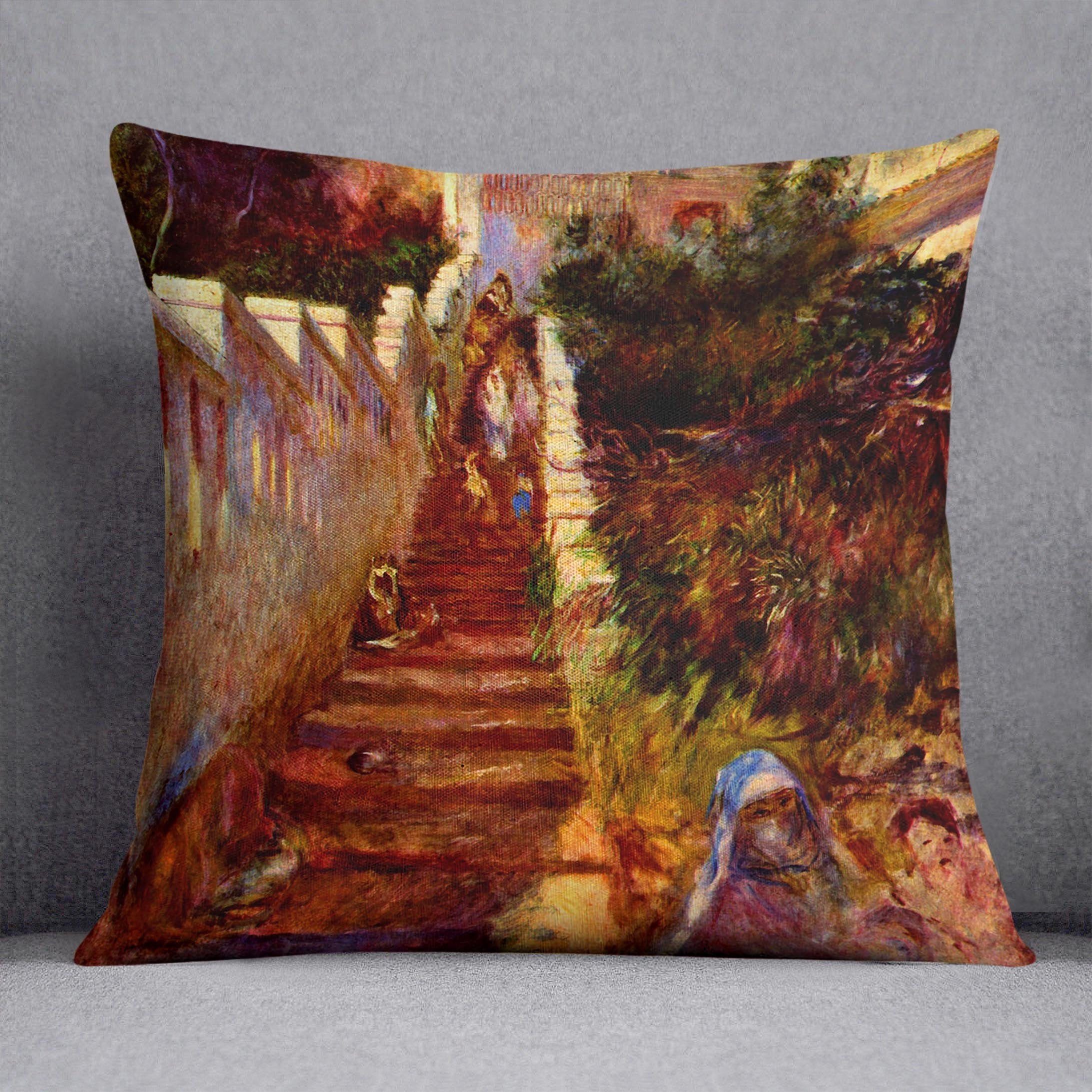 Stairs in Algier by Renoir Throw Pillow