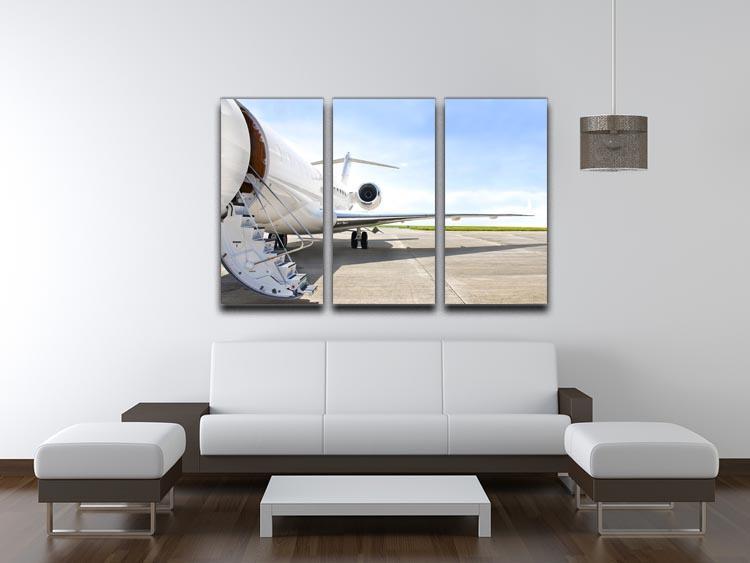Stairs with Jet Engine 3 Split Panel Canvas Print - Canvas Art Rocks - 3