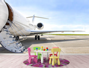Stairs with Jet Engine Wall Mural Wallpaper - Canvas Art Rocks - 3