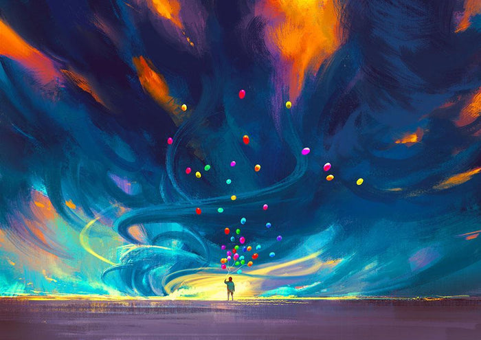 Standing in front of fantasy storm Wall Mural Wallpaper