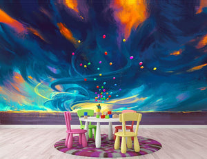 Standing in front of fantasy storm Wall Mural Wallpaper - Canvas Art Rocks - 2