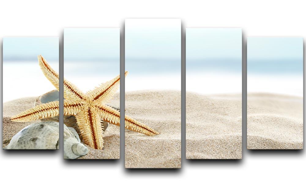 Starfish on the Beach 5 Split Panel Canvas - Canvas Art Rocks - 1