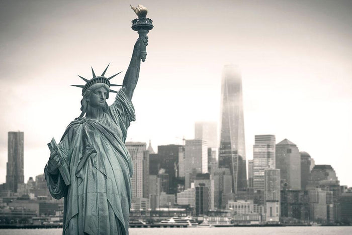 Statue of Liberty with cityscape Wall Mural Wallpaper