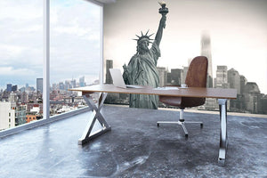 Statue of Liberty with cityscape Wall Mural Wallpaper - Canvas Art Rocks - 3