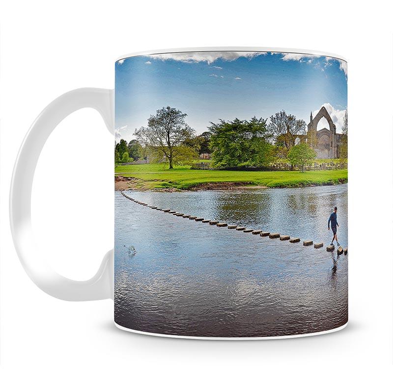 Stepping stones at Bolton Abbey Mug - Canvas Art Rocks - 1