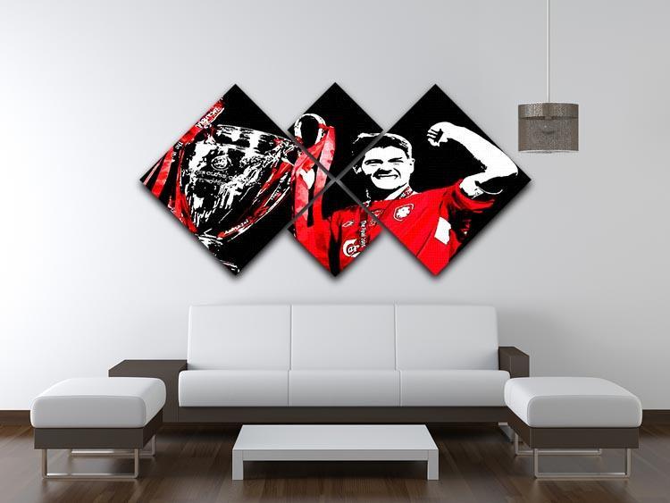 Steven Gerrard Champions League 4 Square Multi Panel Canvas - Canvas Art Rocks - 3