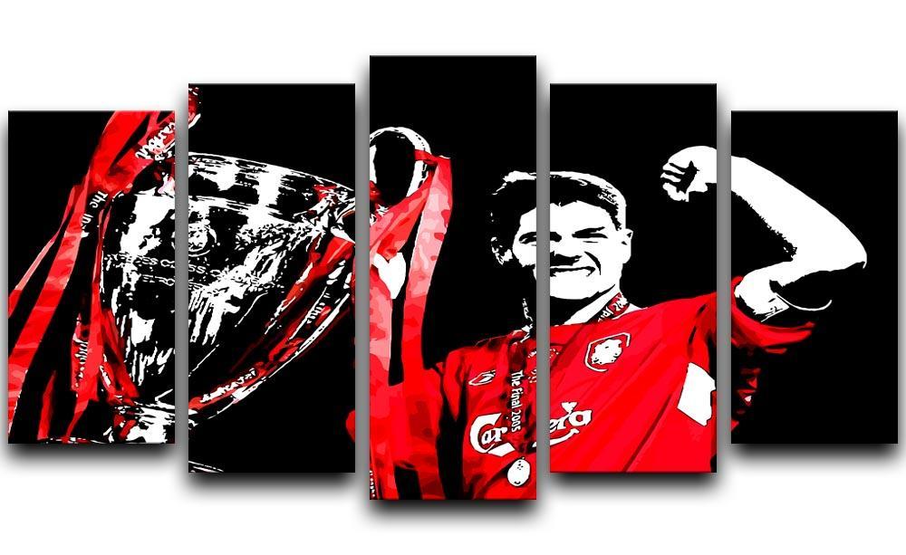 Steven Gerrard Champions League 5 Split Panel Canvas  - Canvas Art Rocks - 1