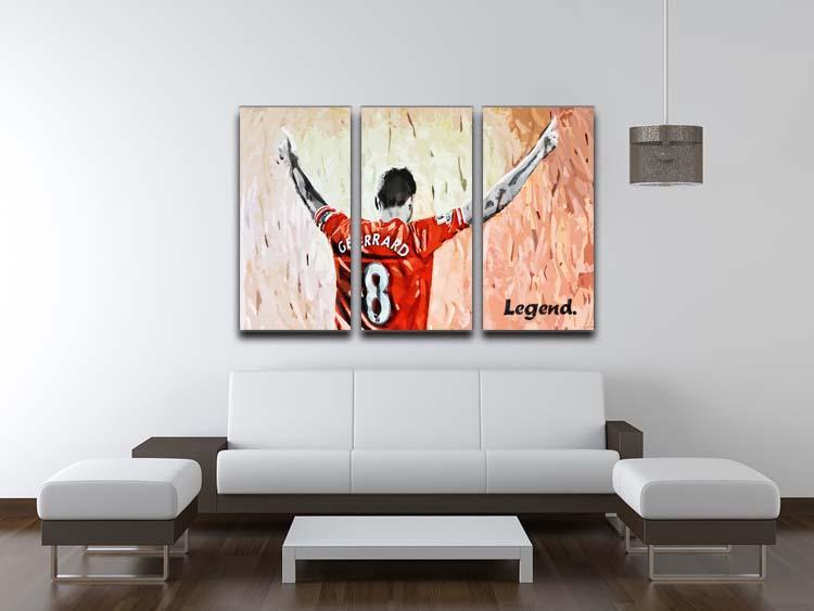 Steven Gerrard Legend 3 Split Panel Canvas Print - Canvas Art Rocks - 3