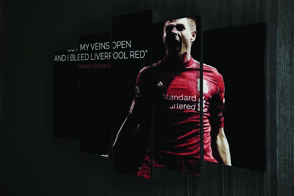 Steven Gerrard Liverpool Red 5 Split Panel Canvas - Canvas Art Rocks - 2