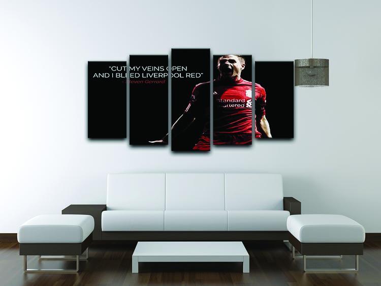 Steven Gerrard Liverpool Red 5 Split Panel Canvas - Canvas Art Rocks - 3