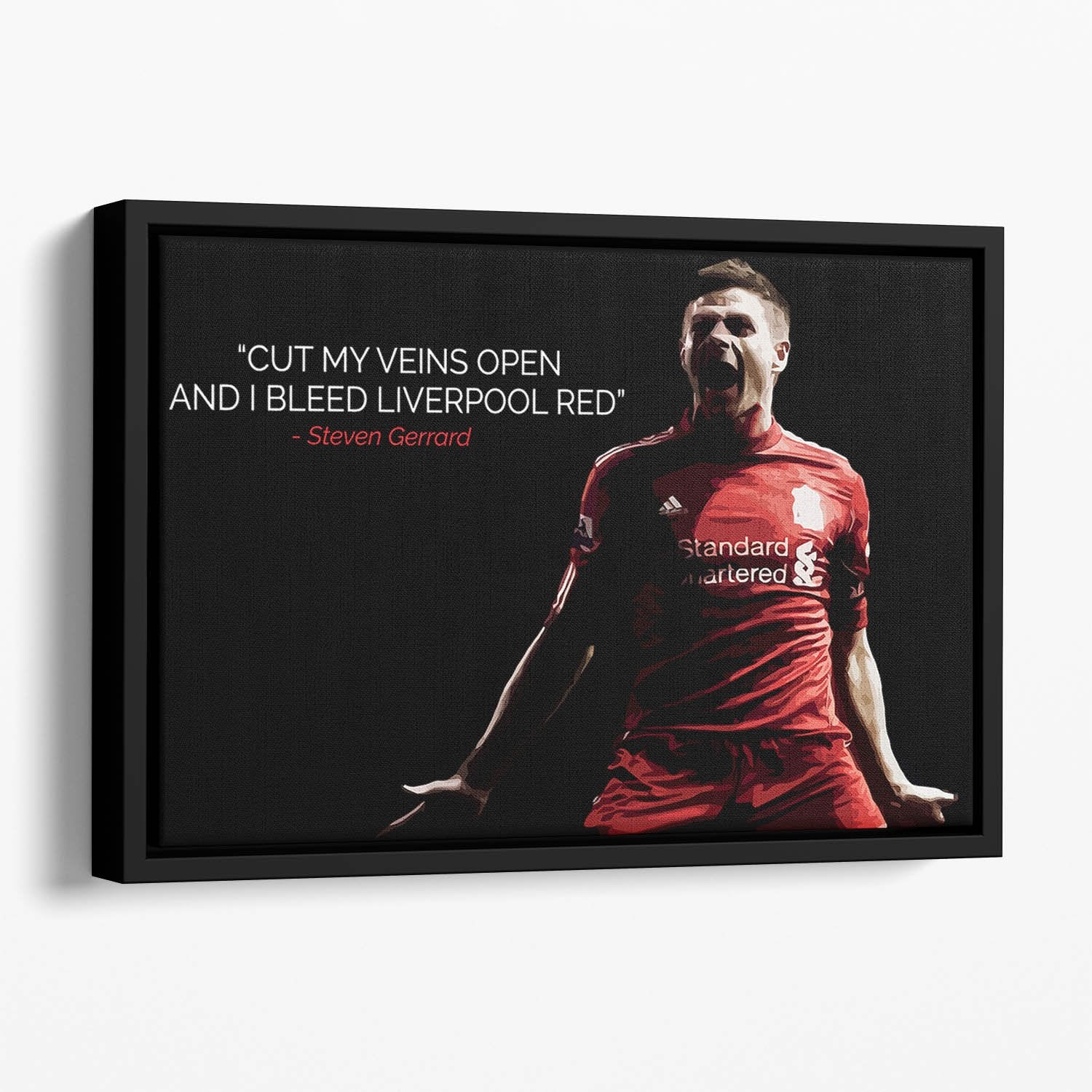 Steven Gerrard Liverpool Red Floating Framed Canvas