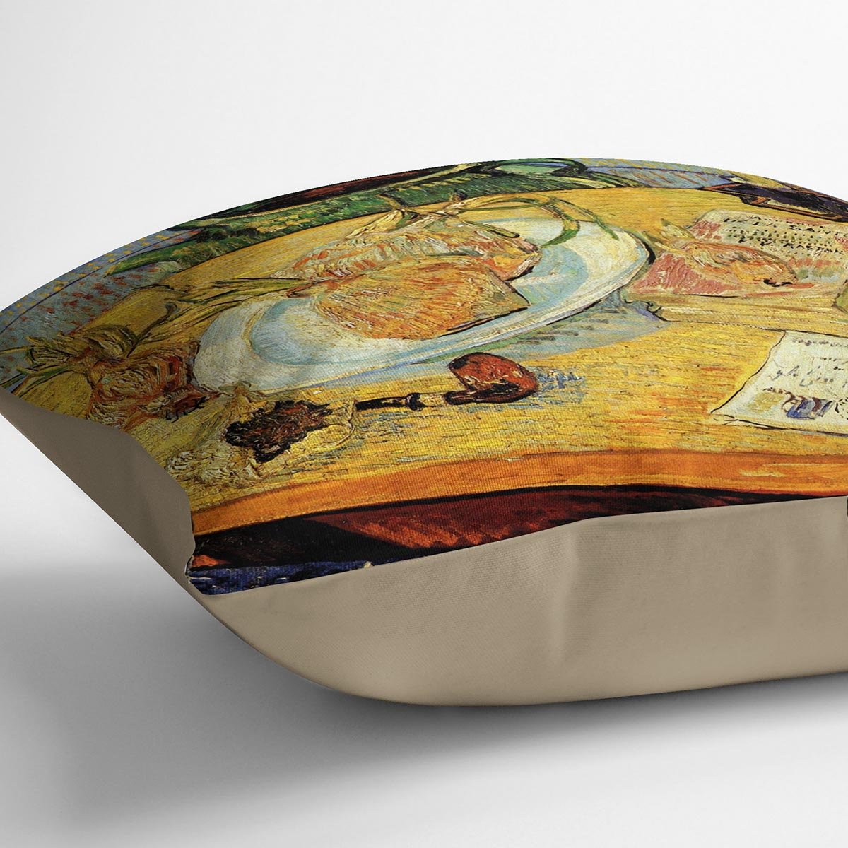 Still Life Drawing Board Pipe Onions and Sealing-Wax by Van Gogh Throw Pillow