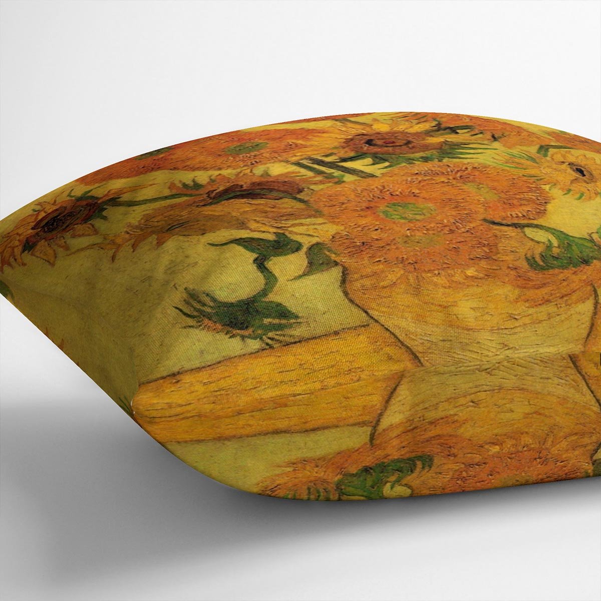 Still Life Vase with Fifteen Sunflowers 2 by Van Gogh Throw Pillow