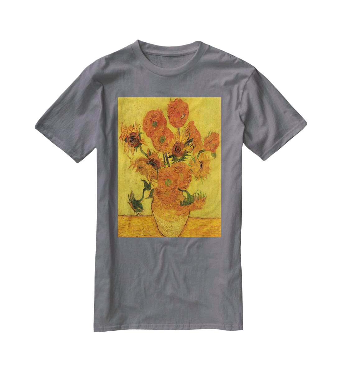 Still Life Vase with Fifteen Sunflowers 2 by Van Gogh T-Shirt - Canvas Art Rocks - 3