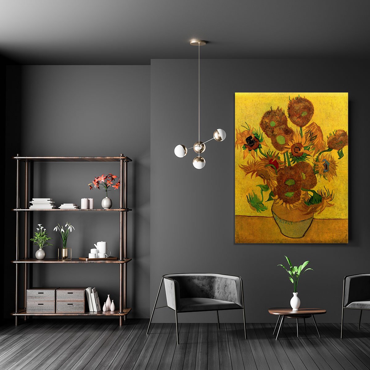 Still Life Vase with Fifteen Sunflowers by Van Gogh Canvas Print or Poster