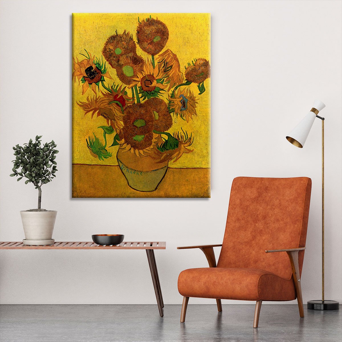 Still Life Vase with Fifteen Sunflowers by Van Gogh Canvas Print or Poster