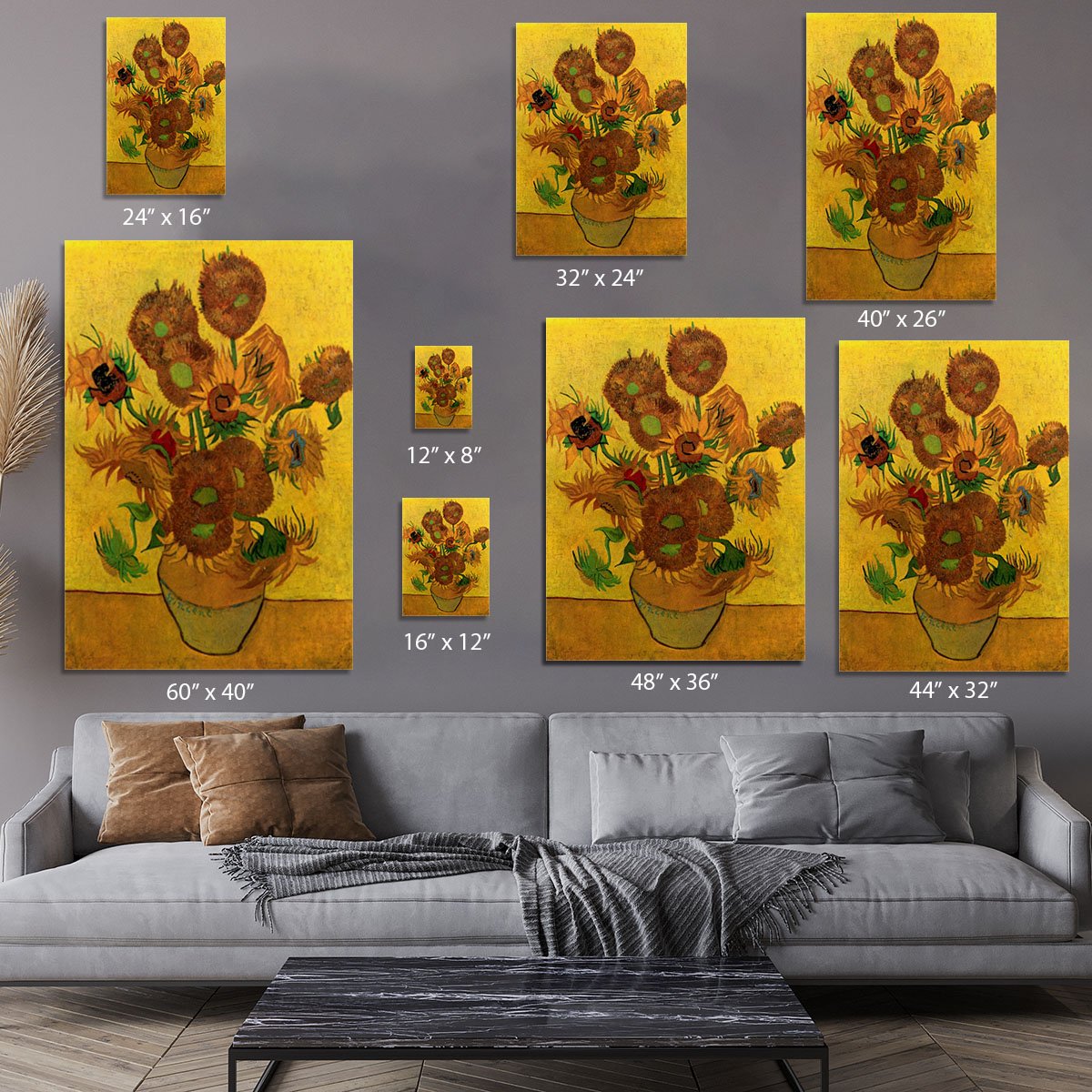 Still Life Vase with Fifteen Sunflowers by Van Gogh Canvas Print or Poster