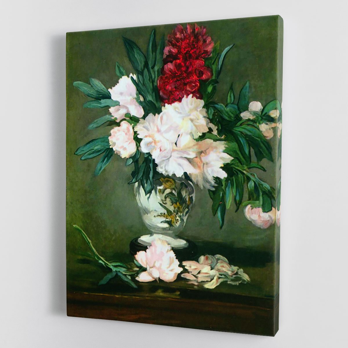 Still Life Vase with Peonies by Manet Canvas Print or Poster