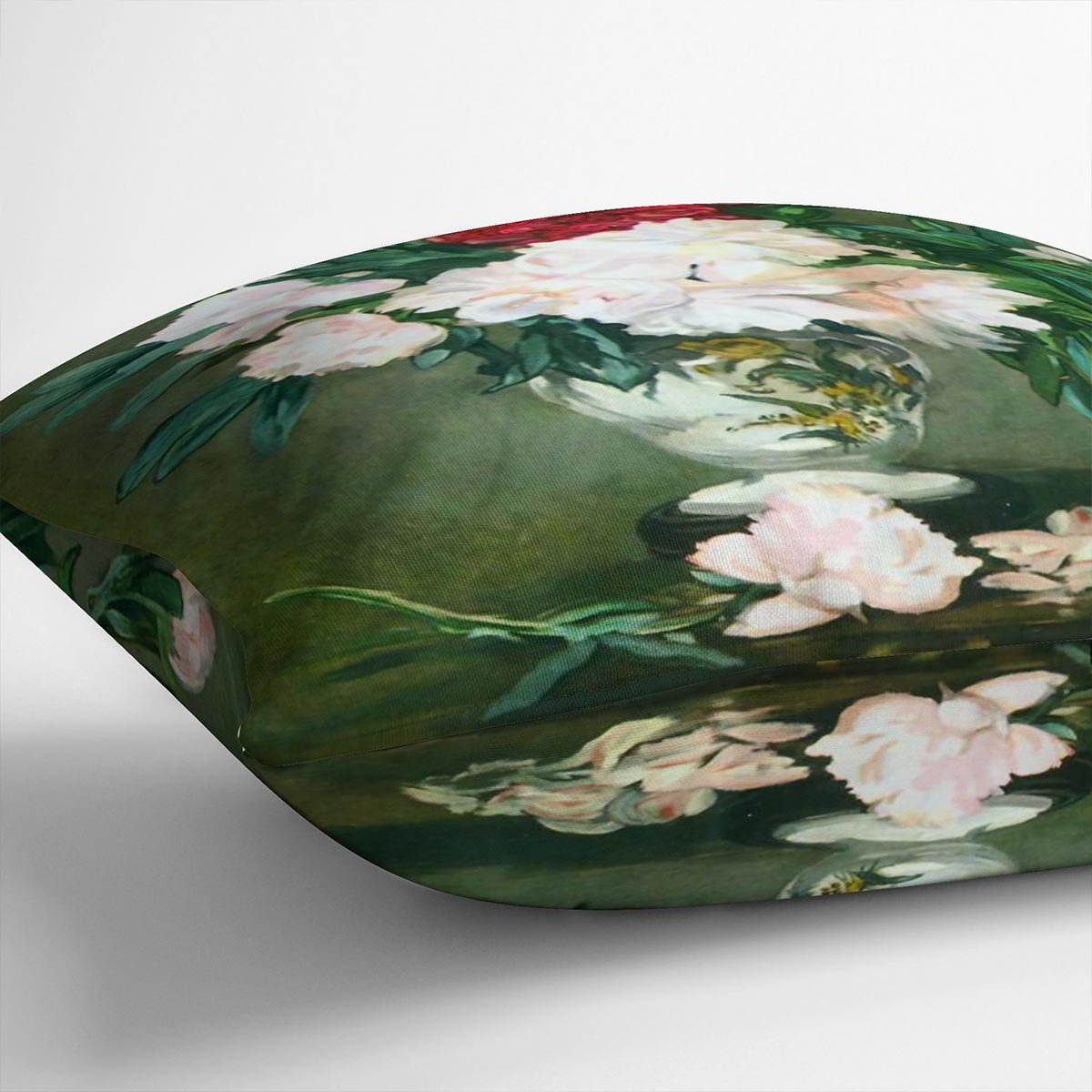 Still Life Vase with Peonies by Manet Throw Pillow