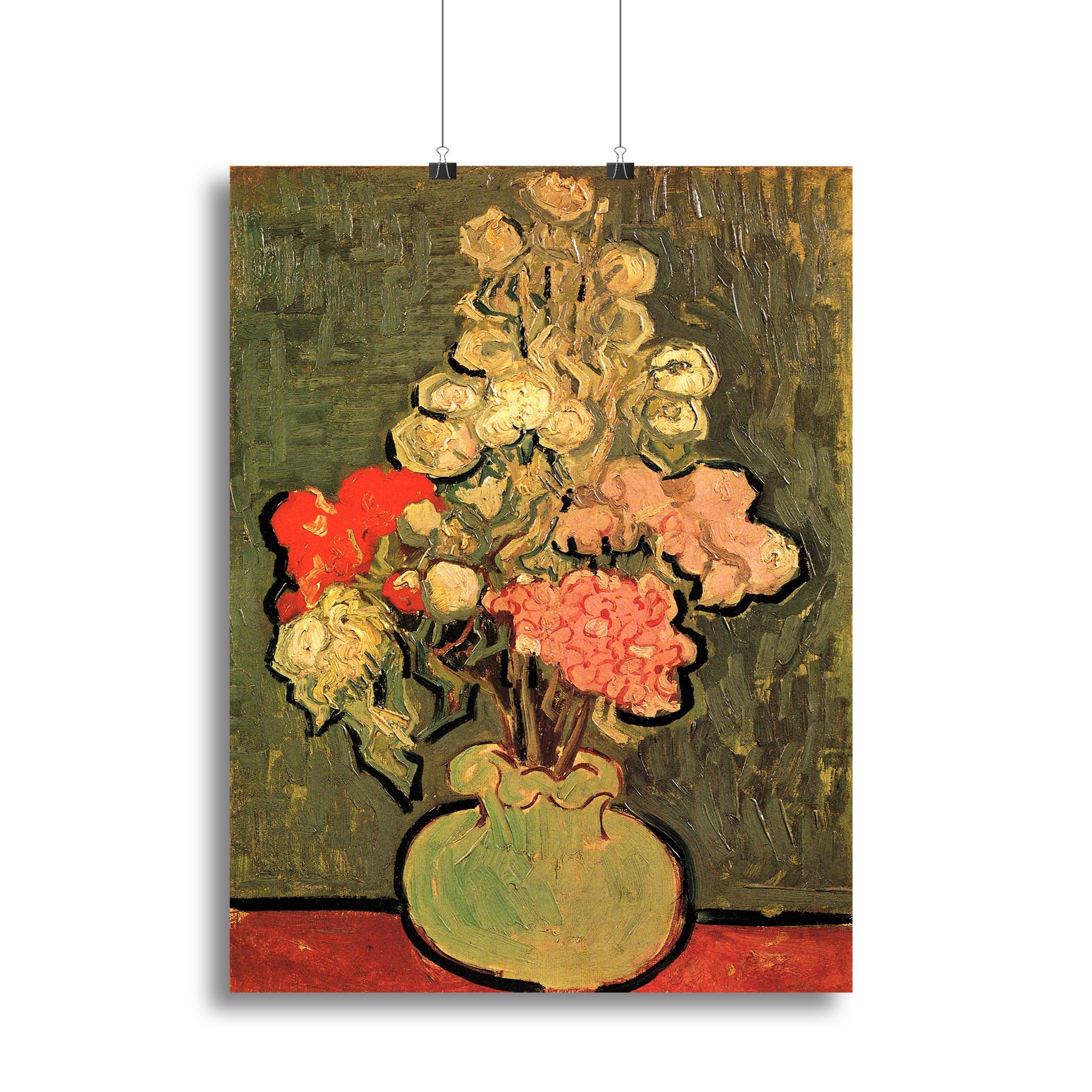 Still Life Vase with Rose-Mallows by Van Gogh Canvas Print or Poster