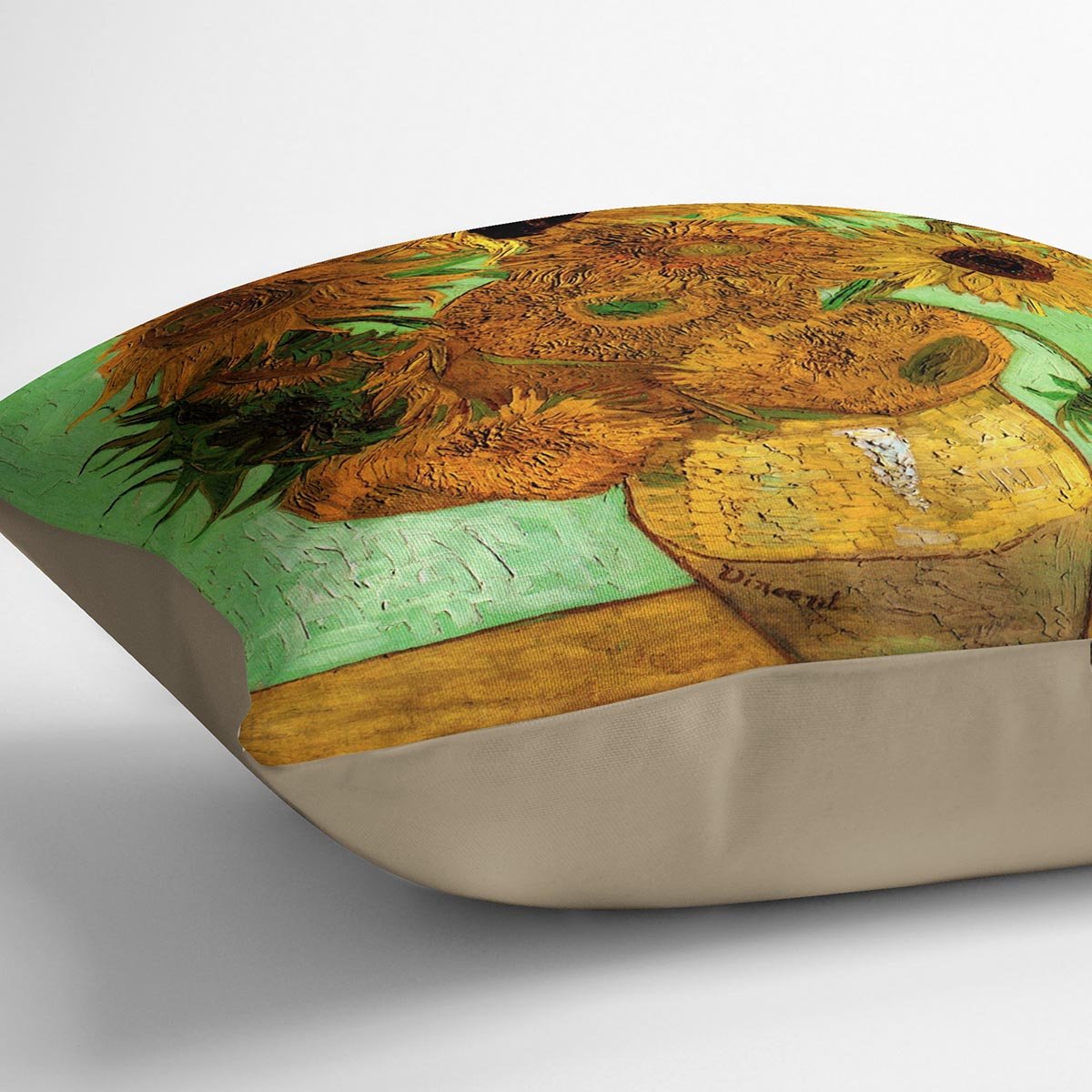 Still Life Vase with Twelve Sunflowers 2 by Van Gogh Throw Pillow