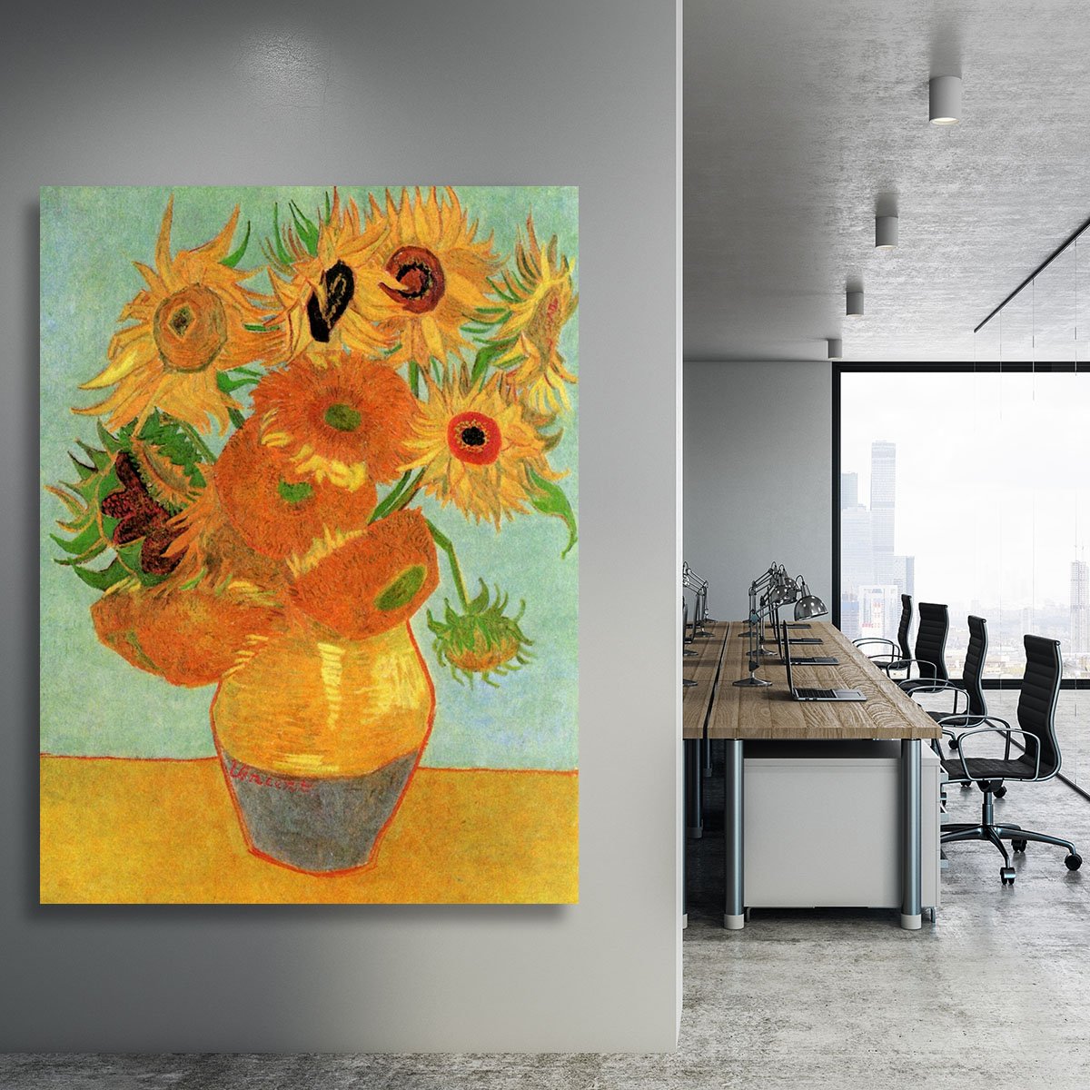 Still Life Vase with Twelve Sunflowers by Van Gogh Canvas Print or Poster