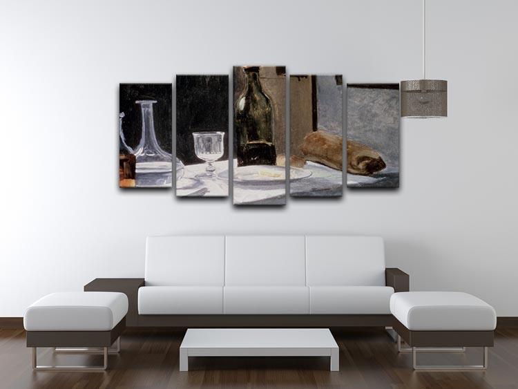 Still Life With Bottles by Monet 5 Split Panel Canvas - Canvas Art Rocks - 3