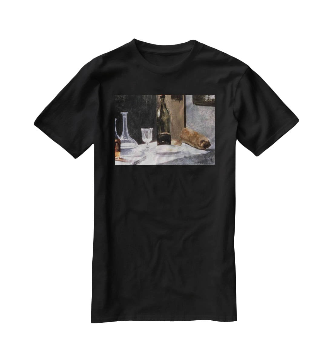 Still Life With Bottles by Monet T-Shirt - Canvas Art Rocks - 1