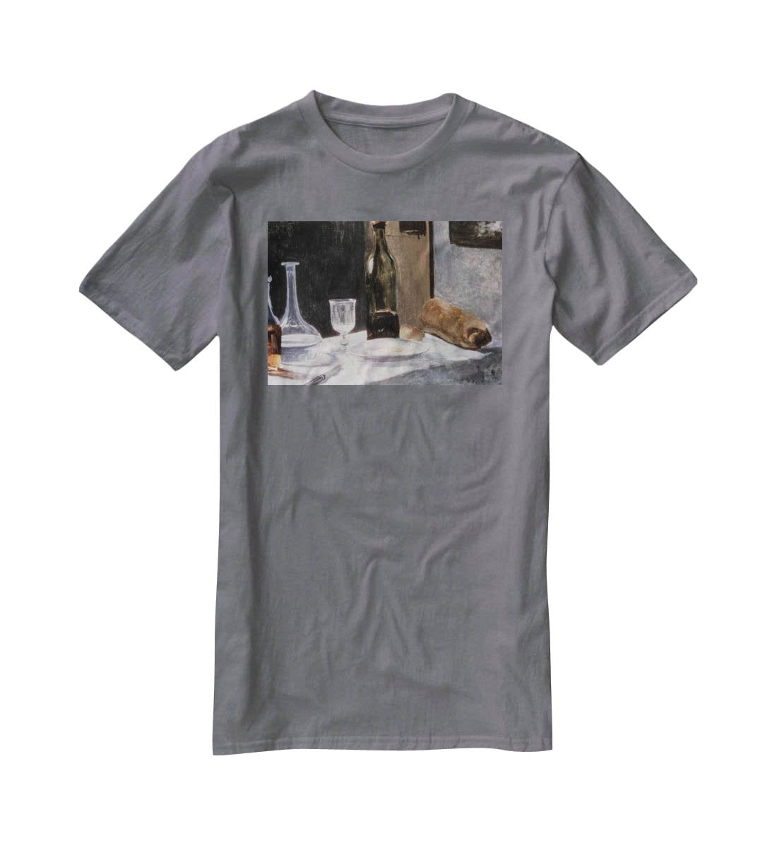 Still Life With Bottles by Monet T-Shirt - Canvas Art Rocks - 3