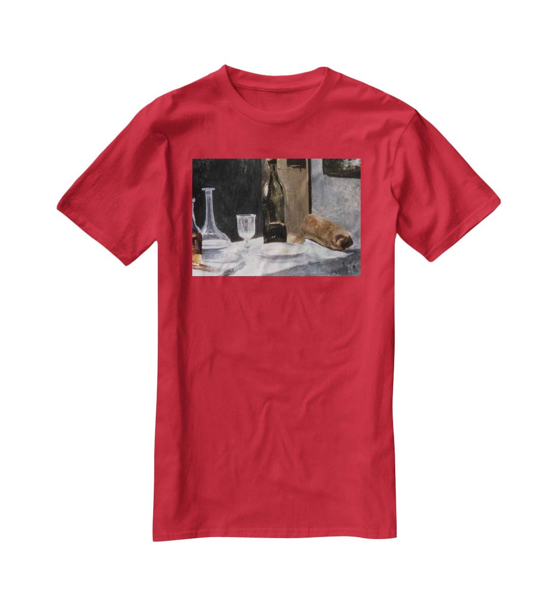 Still Life With Bottles by Monet T-Shirt - Canvas Art Rocks - 4