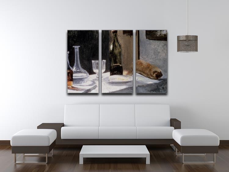 Still Life With Bottles by Monet Split Panel Canvas Print - Canvas Art Rocks - 4