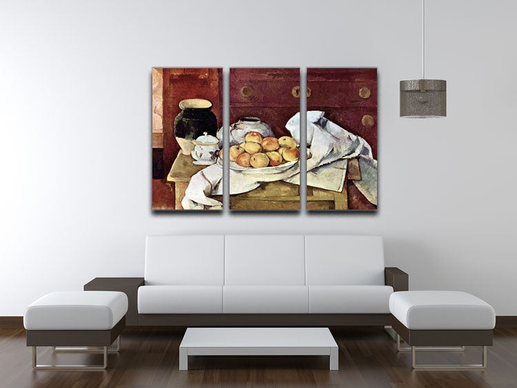 Still Life by Cezanne 3 Split Panel Canvas Print - Canvas Art Rocks - 3