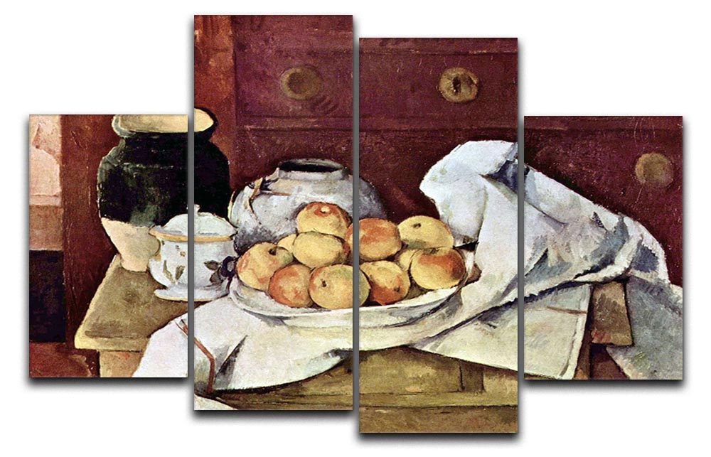 Still Life by Cezanne 4 Split Panel Canvas - Canvas Art Rocks - 1