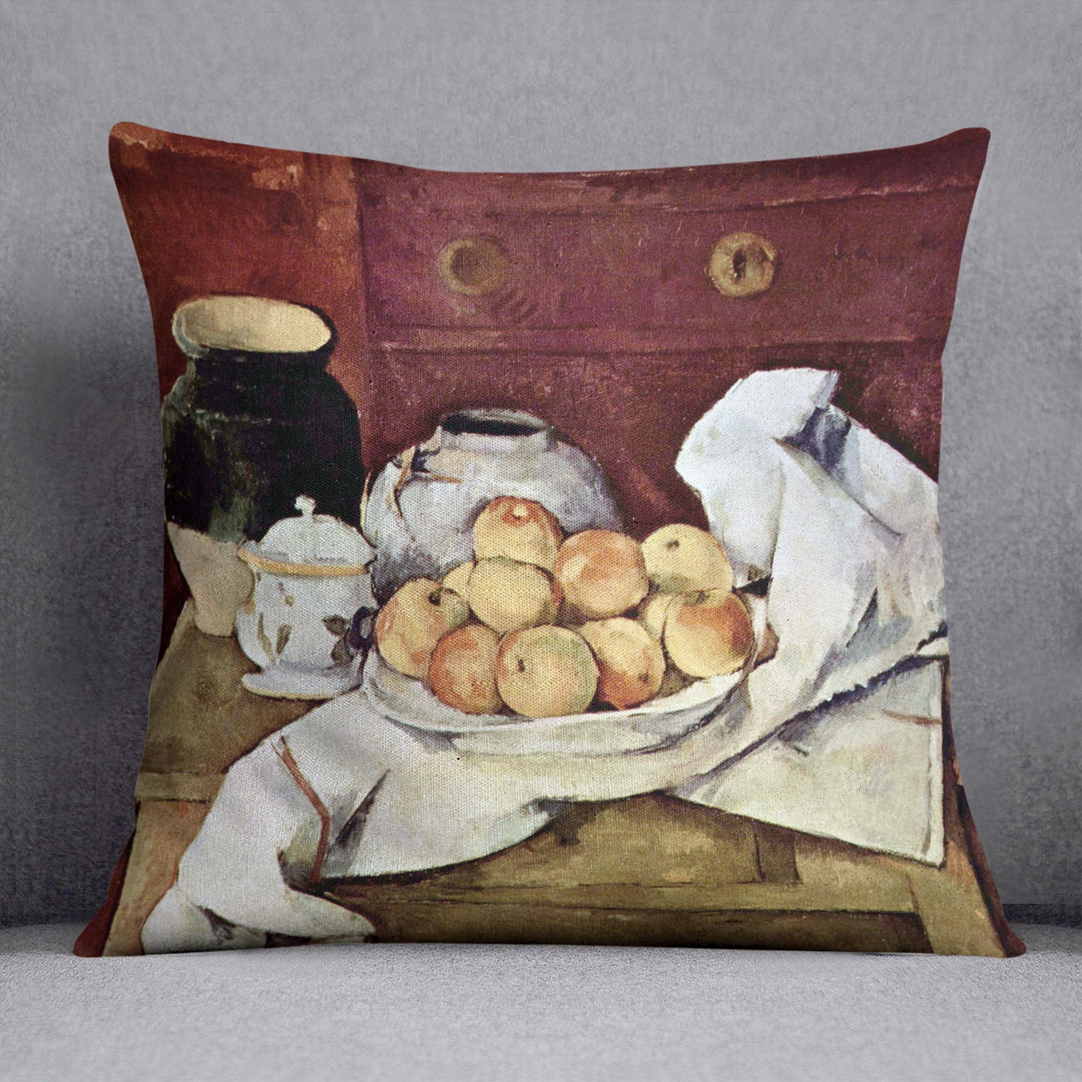 Still Life by Cezanne Cushion - Canvas Art Rocks - 1