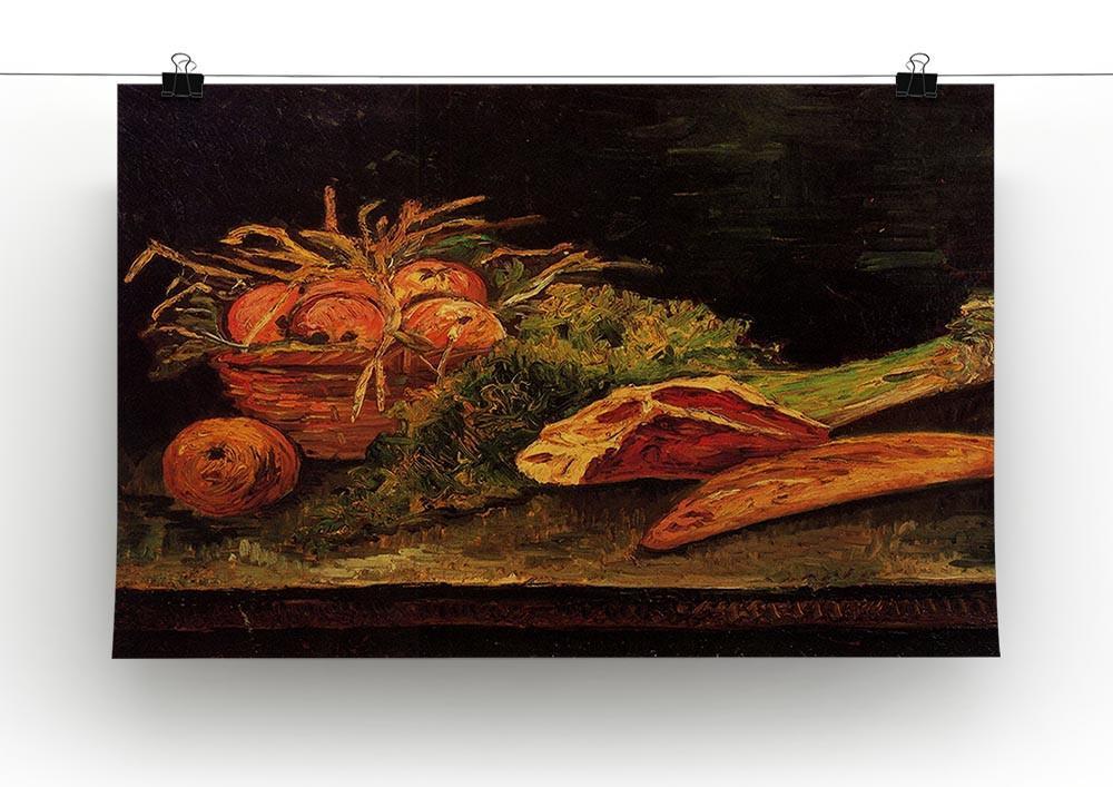 Still Life with Apples Meat and a Roll by Van Gogh Canvas Print & Poster - Canvas Art Rocks - 2