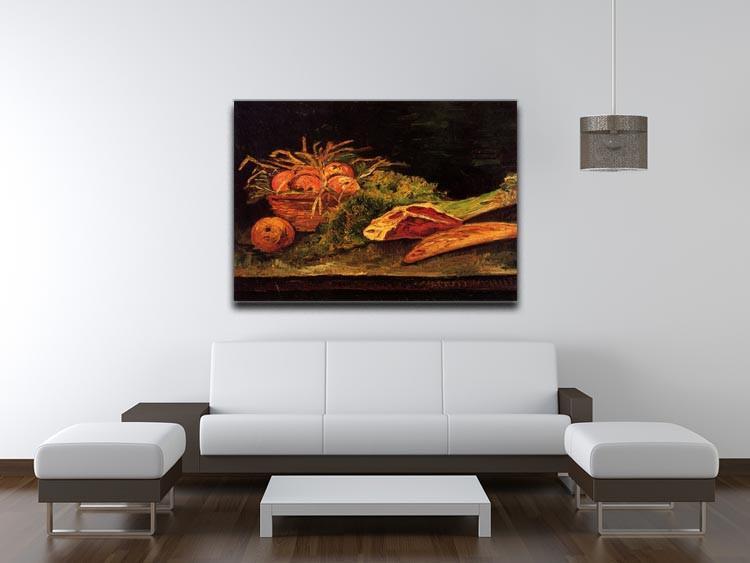 Still Life with Apples Meat and a Roll by Van Gogh Canvas Print & Poster - Canvas Art Rocks - 4
