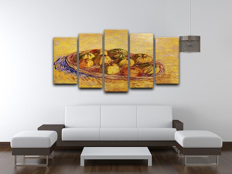 Still Life with Basket of Apples by Van Gogh 5 Split Panel Canvas - Canvas Art Rocks - 3
