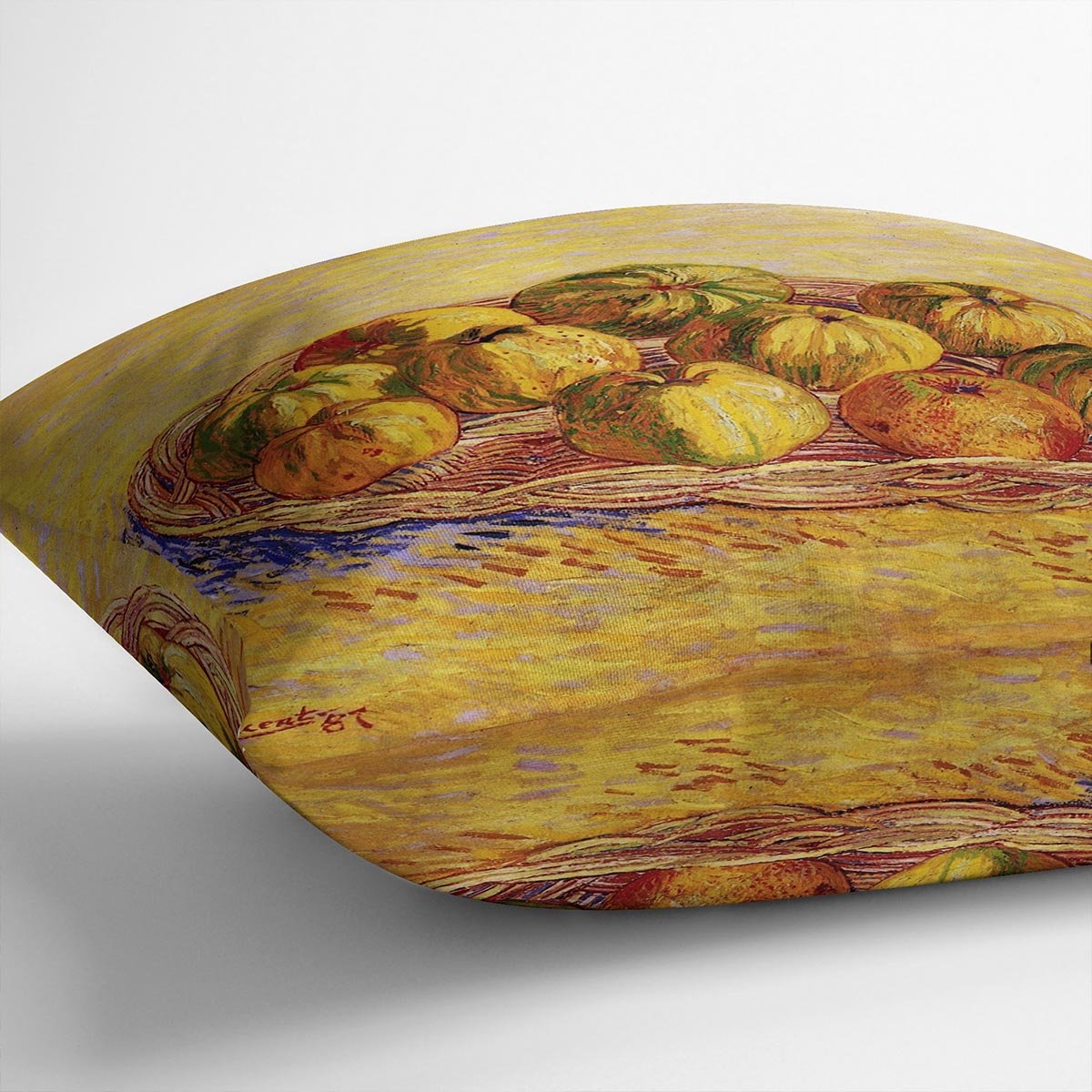 Still Life with Basket of Apples by Van Gogh Throw Pillow