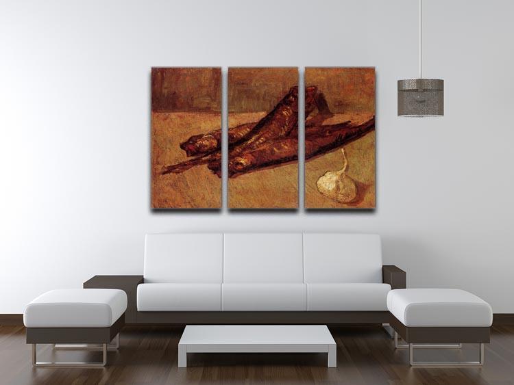 Still Life with Bloaters and Garlic by Van Gogh 3 Split Panel Canvas Print - Canvas Art Rocks - 4