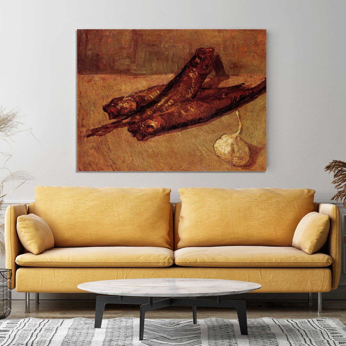 Still Life with Bloaters and Garlic by Van Gogh Canvas Print or Poster