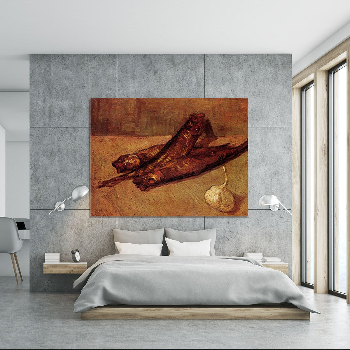 Still Life with Bloaters and Garlic by Van Gogh Canvas Print or Poster